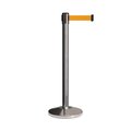 Montour Line Stanchion Belt Barrier Pol.Steel Post 13ft. Fl.Org Belt M630-PS-FOR-130